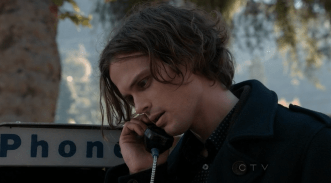 Matthew Gray Gubler as Dr. Spencer Reid on Criminal Minds S08E12 Zugzwang Spencer and Maeve TAR 2